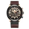 Curren Men's Leather Watch C8380 - Round Dial, Analog Display