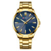 Curren 8322 Golden Bracelet Blue Analog Dial Luxury Gift Watch