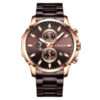 Curren 8348 Brown Steel Band Men's Chronograph Hand Watch