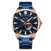 Curren 8372 Blue Date Display Dial Men's Analog Wrist Watch