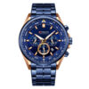 Curren 8399 Full Blue Chronograph Dress Wrist Watch For Gent's