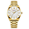 Curren 8407 White Analog Dial Golden Chain Men's Dress Watch
