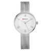 Curren 9020 White Roman Dial Silver Chain Ladies Wrist Watch