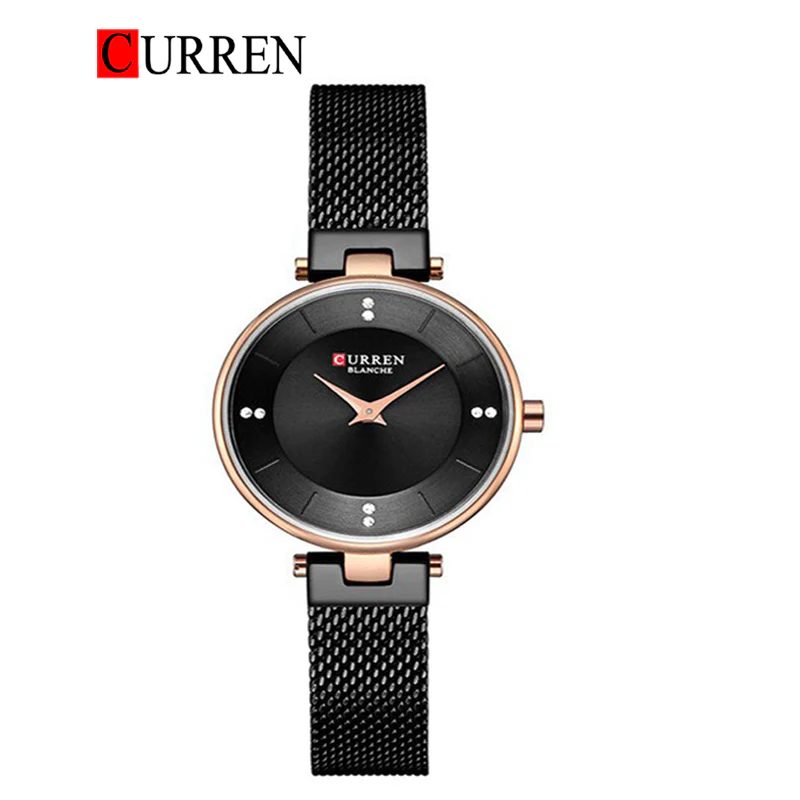 Curren C9031 BE/RG Women’s Watch - Analog Display, Mesh Band - Rose Gold