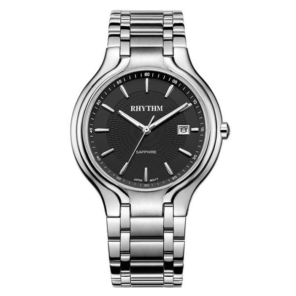 Rhythm G1401S02 Black Dial Silver Chain Men's Formal Watch
