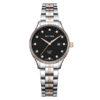 Rhythm GS1607S10 Ladies Black Analog Stone Dial Dress Watch