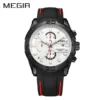 MEGIR 2055 formal Silicon band big dial Chrono vintage sports wrist watch