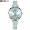 Curren 9068 Luxury Flower Fashion Leather Quartz Ladies Watch