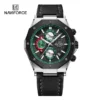 NAVIFORCE 8028L Men Watch Sport Man Wristwatch Chronograph Genuine Leather Quartz Male Gift Watch