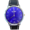 KWC 102 Blue Analog Dial Black Leather Band Men’s Wrist Watch