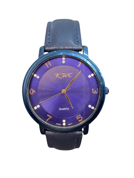 KWC 109 Blue Analog Dial Blue Leather Band Men’s Wrist Watch