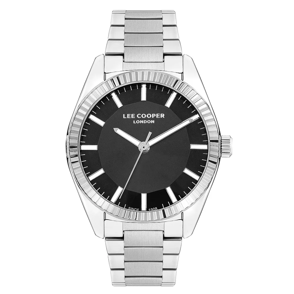 Lee Cooper LC07950.350 Quartz Men Super Metal Case Metal Band Black Dail Watch