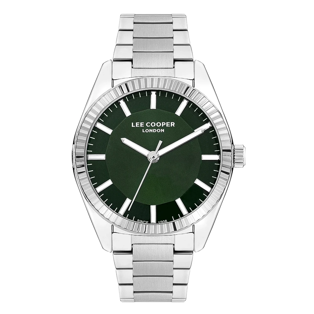 Lee Cooper LC07950.370 Quartz Men Super Metal Case Metal Band Green Dail Watch
