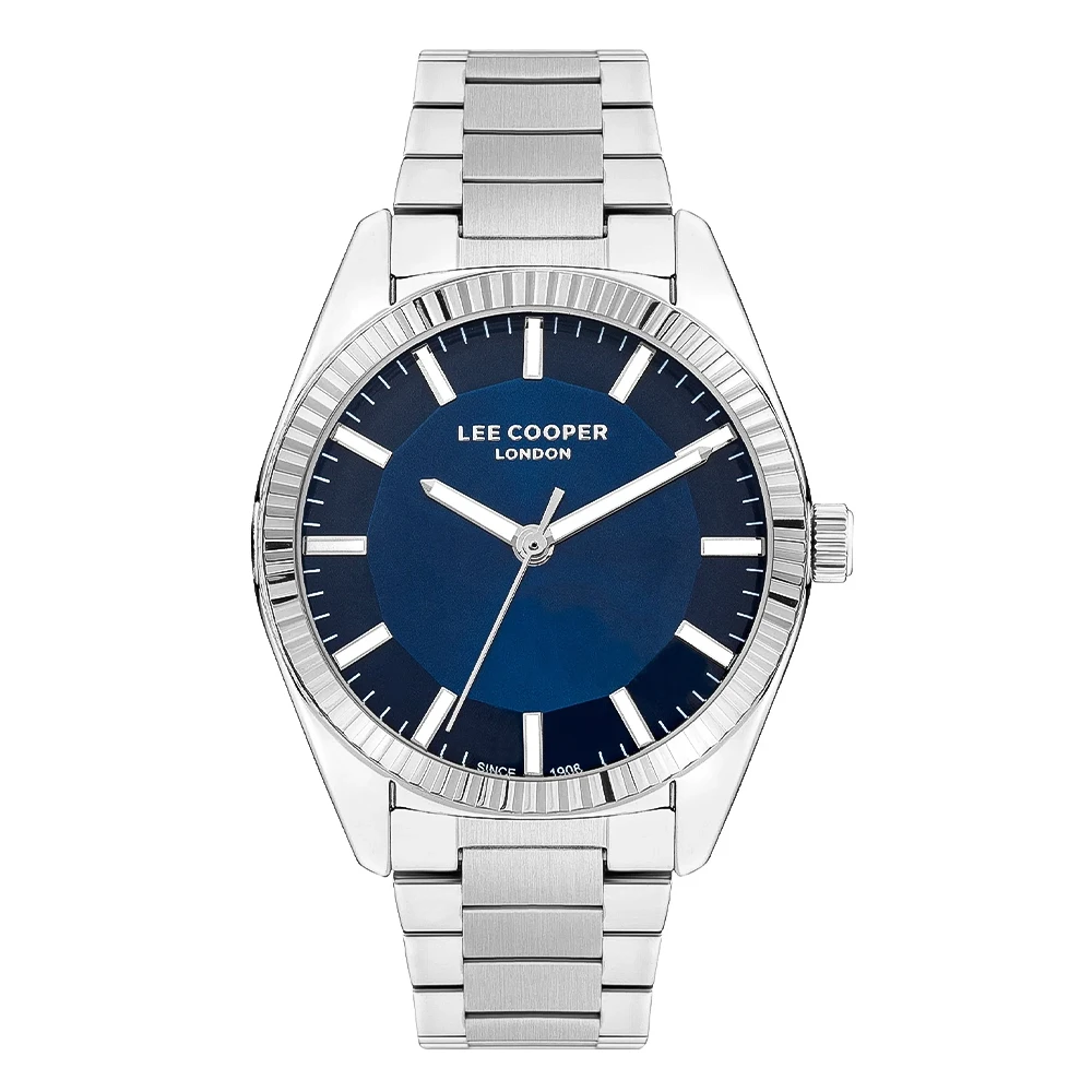 Lee Cooper Men's Analog Watch LC07950.390 - Silver with Dark Blue Dial