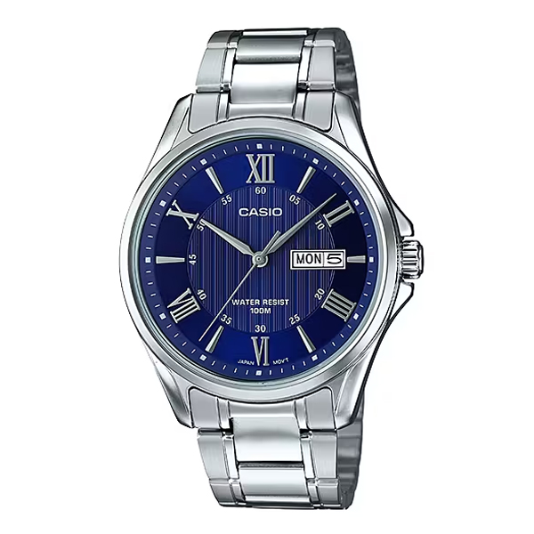 Casio MTP-1384D-2AV Blue Analog Dial 100M WR Men's Watch