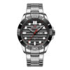 NaviForce 9198 Analog Dial Silver Steel Chain Men's Dress Watch