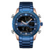 NaviForce 9138 Blue Analog Dial Steel Band Men's Gift Watch