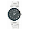 Q&Q Q398-202Y Classic Black Dial Silver Chain Men’s Dress Watch