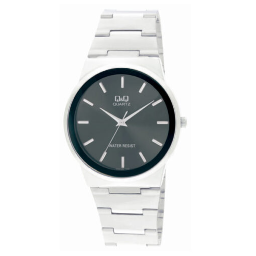 Q&Q Q398-202Y Classic Black Dial Silver Chain Men’s Dress Watch