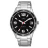 Q&Q QB62J205Y Silver Chain Black Dial Men’s Quartz Watch