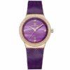 NaviForce 5005 Purple Mesh Band Stone Dial Ladies Blue Watch