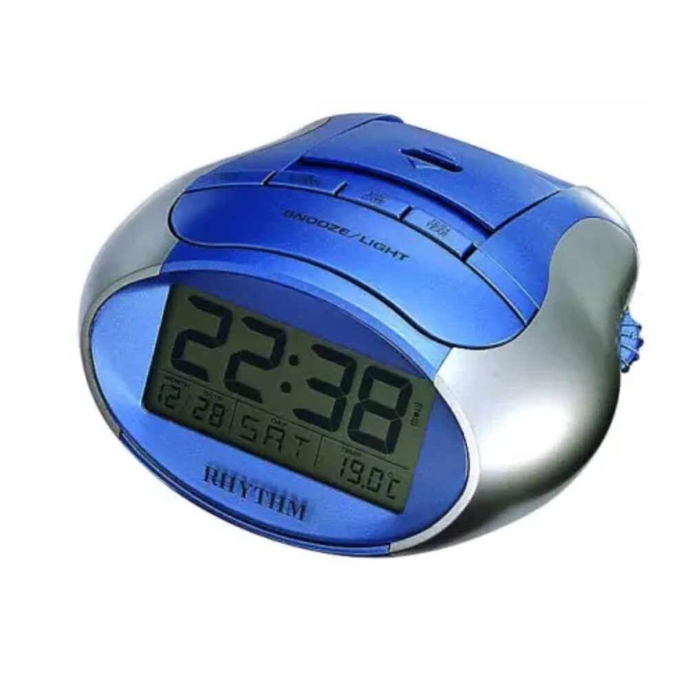 Rhythm LCT022-R19 Digital Silver/Metallic Blue Clock