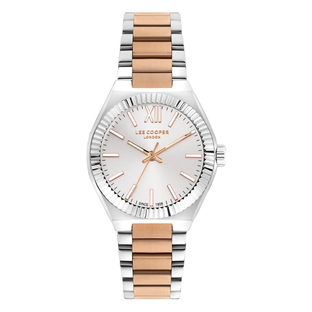 Lee Cooper LC07970.530 Women's Wrist Watch, Silver/Rose Gold