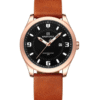 NaviForce NF8024 Analog Dial Brown Leather Gent's Dress Watch