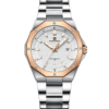 NaviForce NF9200 Rose Gold Case Silver Chain Men's Gift Watch