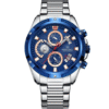 NaviForce NF8021 Blue Multi Dial Silver Chain Men’s Dress Watch
