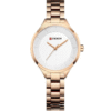 Curren C9015 Rose Gold Chain Ladies Dress Watch In White Dial