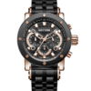 Rhythm I1203S02 Black Chronograph Dial Men's Stylish Watch