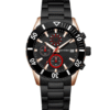 Rhythm S1406S05 Black Chain Chronograph Dial Men's Watch