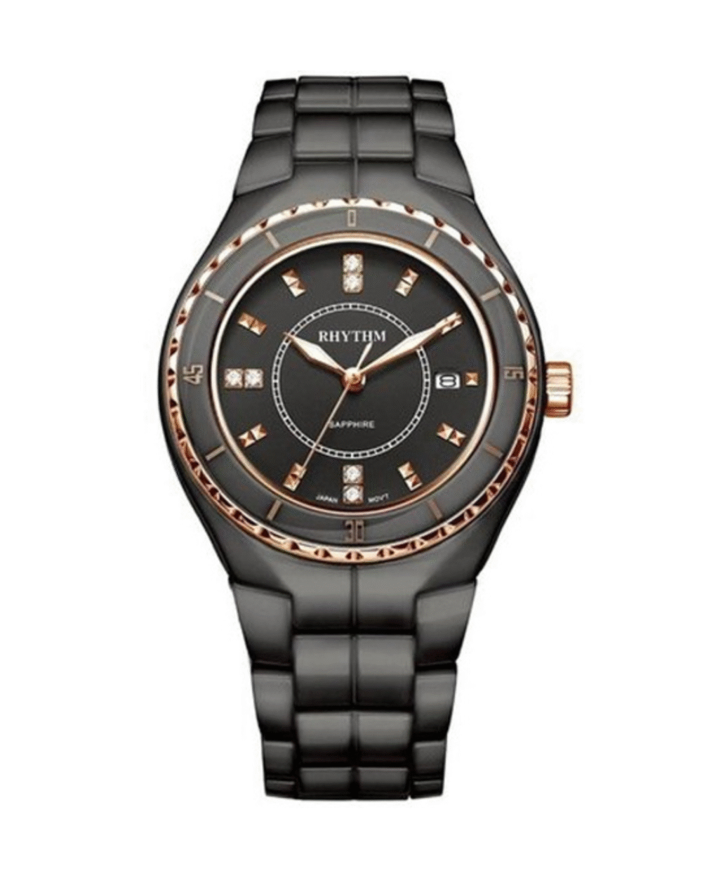 Rhythm C1107C04 Black Chain Analog Dial Ladies Gift Watch