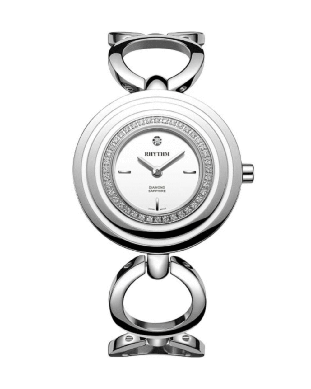 Rhythm L1302S01 White Analog Dial Classical Watch For Ladies