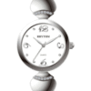 Rhythm LE1609S01 Ladies Gift Watch White Dial, Crystal Decorated
