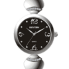 Rhythm LE1609S02 Silver Chain Black Dial Ladies Stylish Watch