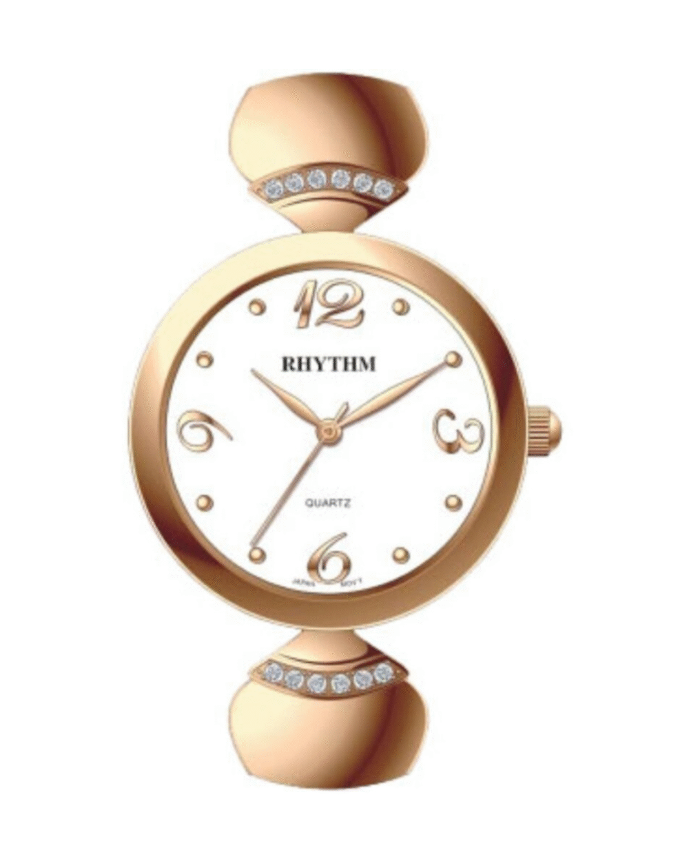 Rhythm LE1609S04 Rose Gold Steel Band Ladies Dress Watch