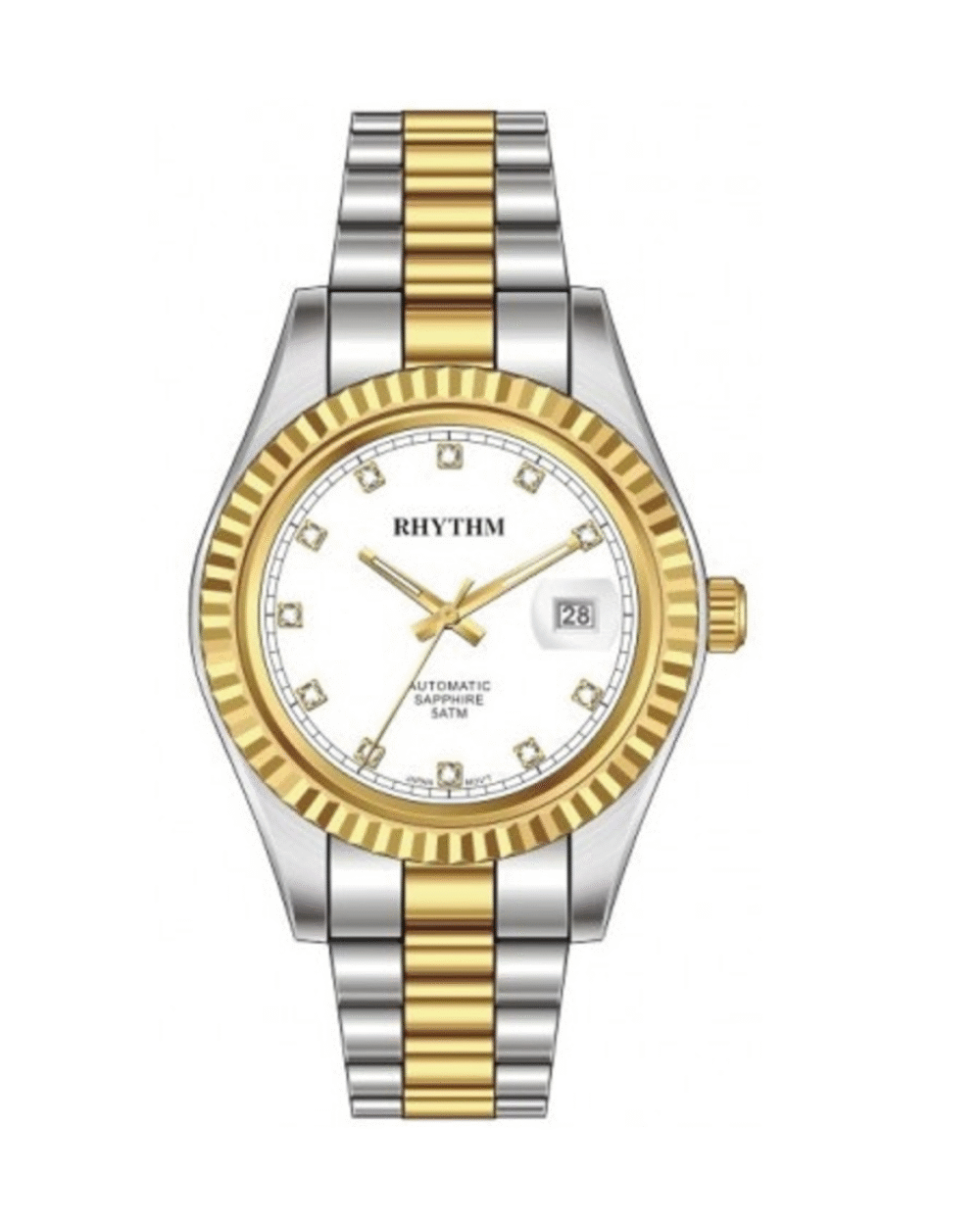 Rhythm RA1622S03 Tow Tone Band Dress Watch For Ladies