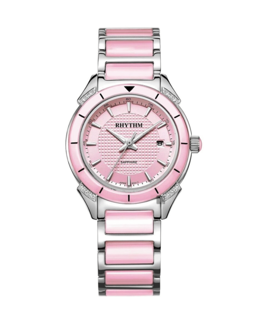 Rhythm F1207T03 Pink Dial Sapphire Glass Gift Watch For Ladies