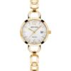 Rhythm LE1606S03 White Dial Golden Bracelet Ladies Gift Watch