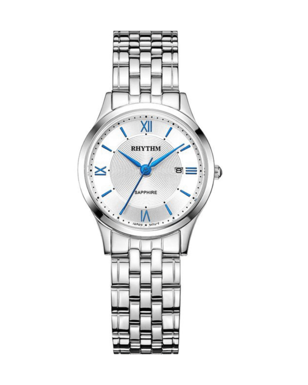 Rhythm G1202S01 Sapphire Silver Chain Dress Watch For Ladies