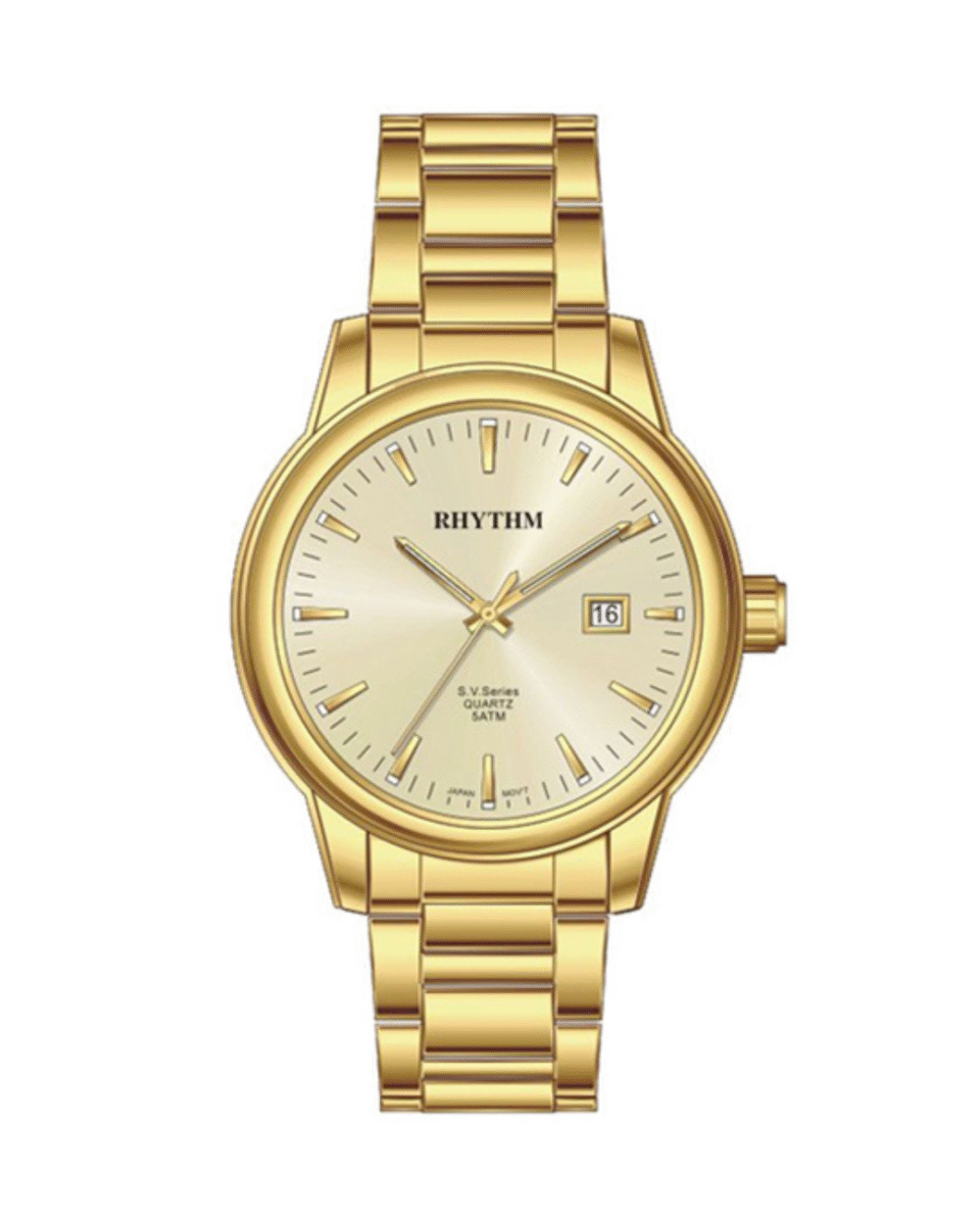 Rhythm GS1610S08 Golden Chain Analog Dial Ladies Gift Watch