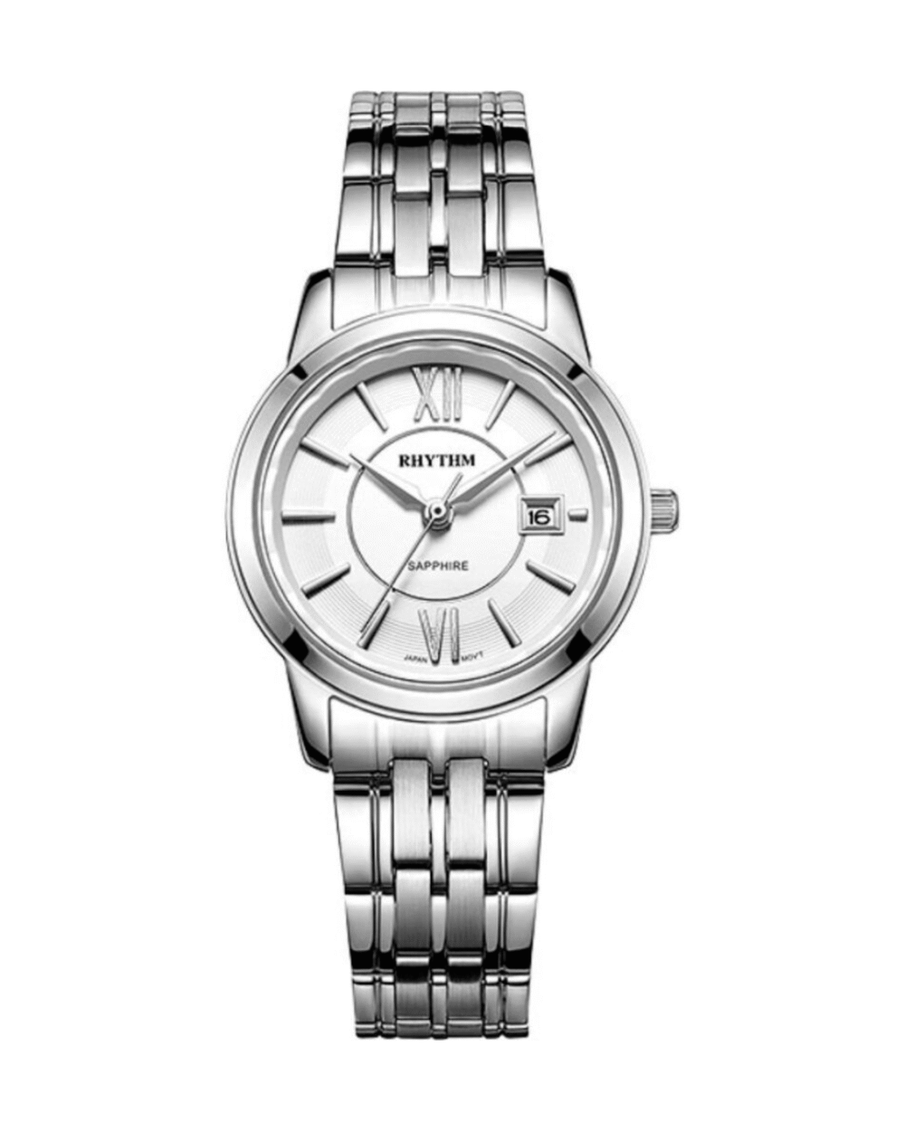 Rhythm G1304S01 Sapphire Glass Silver Chain Ladies Watch