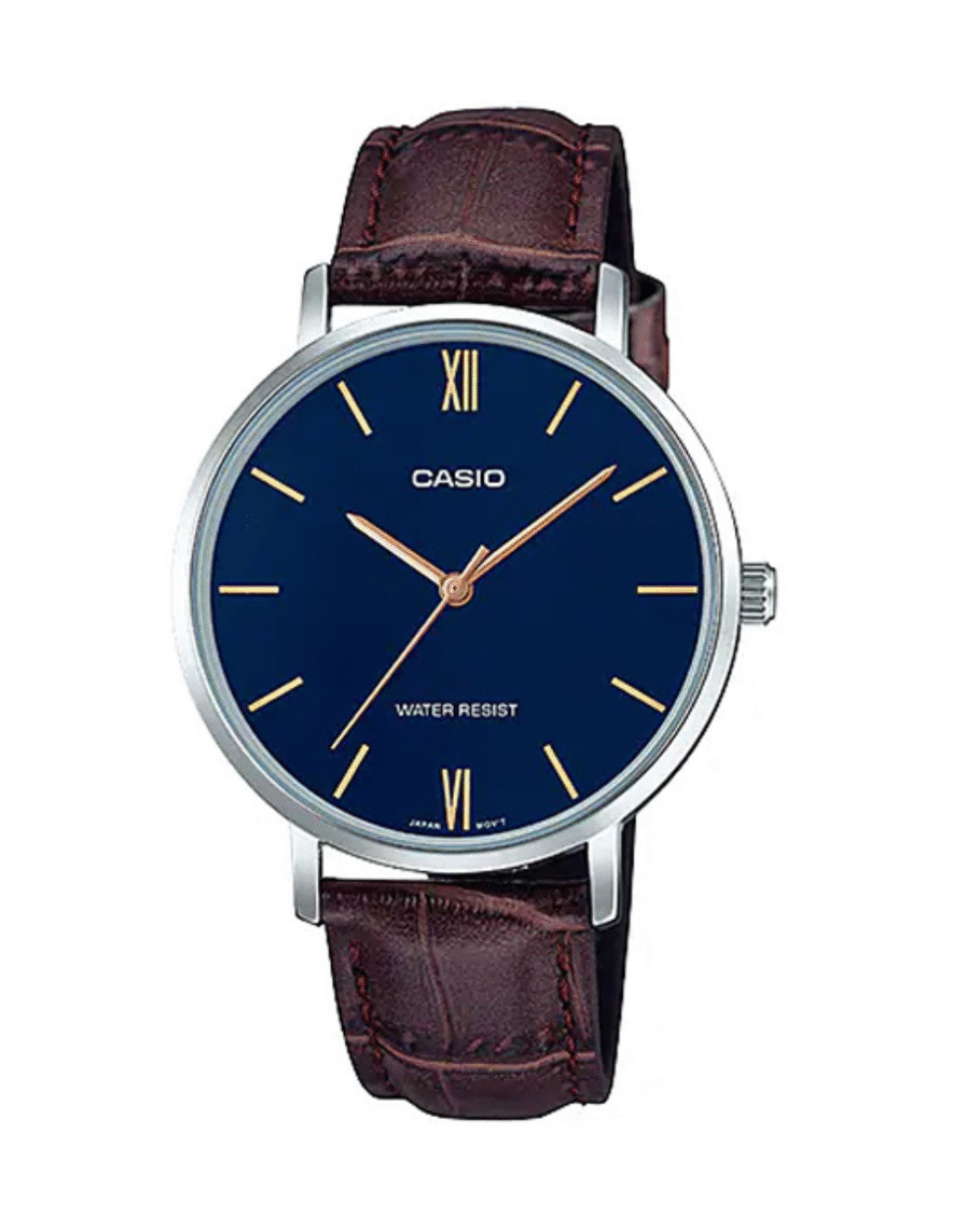 Casio LTP-VT01L-2B Ladies Brown Leather Blue Dial Gift Watch