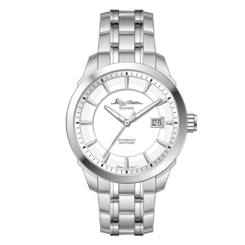 Rhythm A1302S01 Men’s Automatic Silver Chain Analog Watch