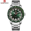 NaviForce 9178 Green Dial Silver Chain Formal Watch For Men’s