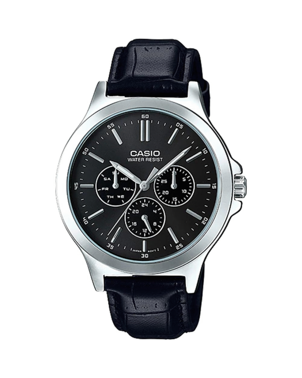 Casio MTP-V300L-1A Men’s Multifunction Black Leather Watch