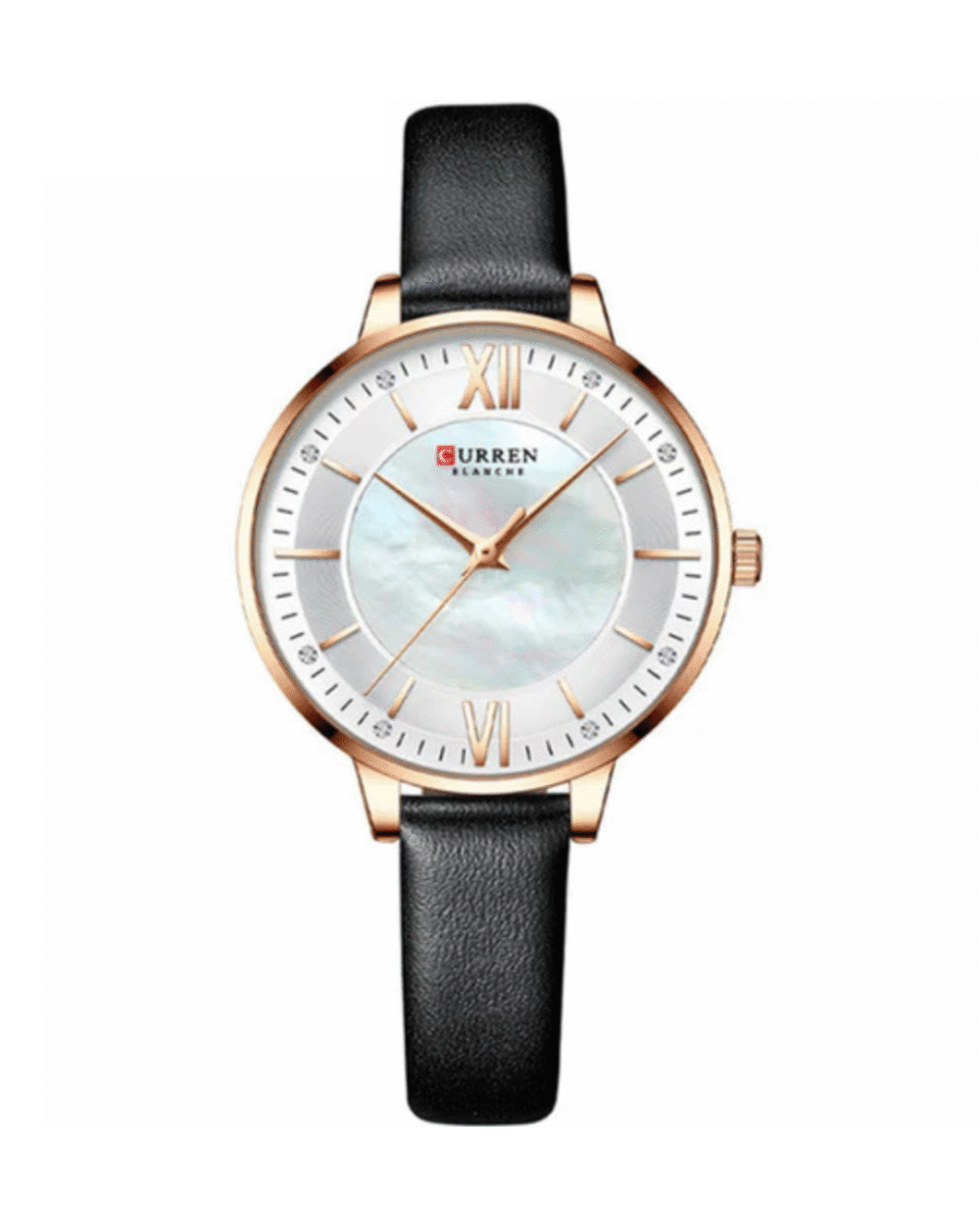 CURREN C9080 Black Leather Ladies Watch