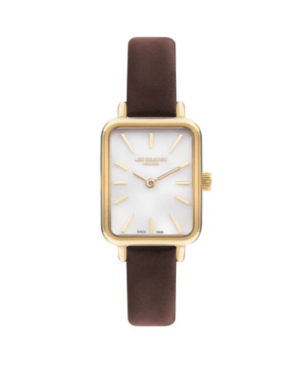 Lee Cooper Women’s Gold & Brown Leather Strap Watch LC07814.126